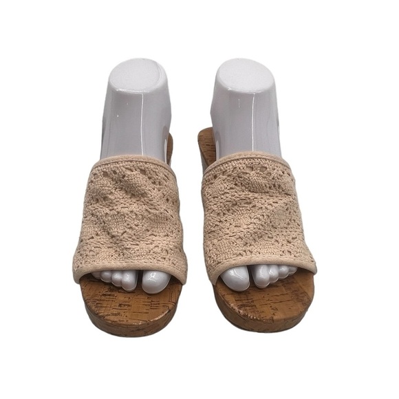 Montego Bay Club Cream Cork Wedge Heel Sandals Size 8 Women’s - Picture 3 of 9